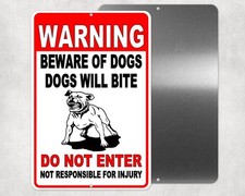 Warning Beware Of Dogs Do Not Enter Dogs Will Bite Sign / Decal Pitbull Sbd027