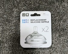 ComoTomo Silicone Replacement Nipple 2-Pack: Slow Flow 0-3 months