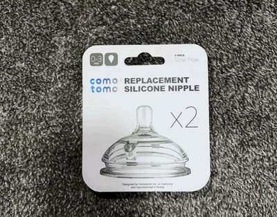 ComoTomo Silicone Replacement Nipple 2-Pack: Slow Flow 0-3 months