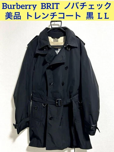Burberry Brit Novacheck Trench Coat Nero Ll Uomo #EB ZHA