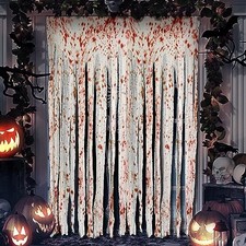 RunNico 85" x 60"pcs Halloween Door Curtain Decoration with Bloody Hand 2