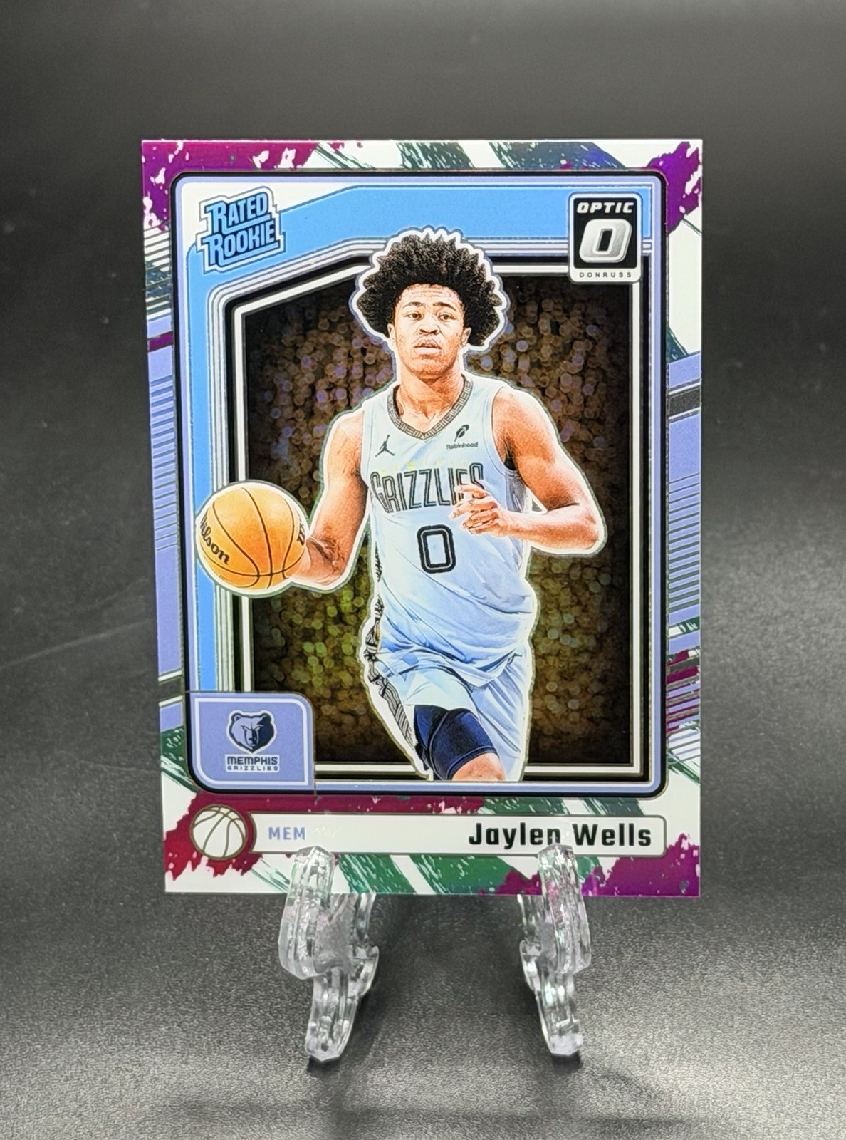 2024-25 Donruss Optic Jaylen Wells Jazz Prizm SP Rated Rookie RC #252 Grizzlies