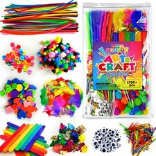 Arts and Crafts Supplies for Kids - 1750 pcs Crafting for School Kindergarten...