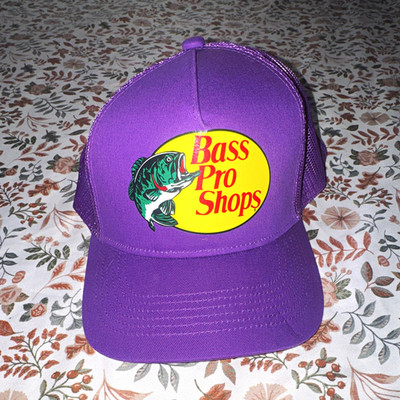 Bass Pro Shops Purple Trucker Hat Mesh Back Adjustable Fish Outdoor One Size