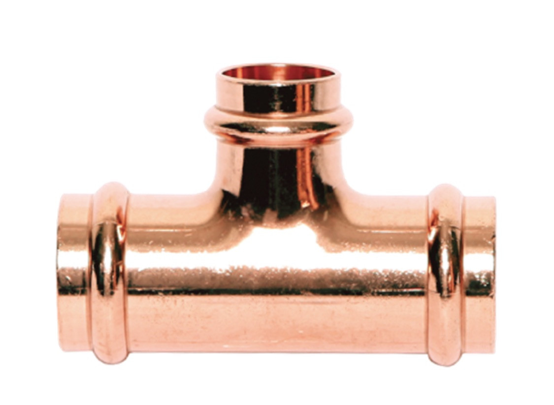 Legend 450-216P Copper Press Reducing Tee 1 1/4” x 1 1/4” x 1”