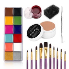 Professional Special Effects SFX Makeup Kit,12 Colors Face Body Paint Palette...