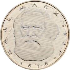 Deutschland, 5 Deutsche Mark, 1983 J, Karl Marx
