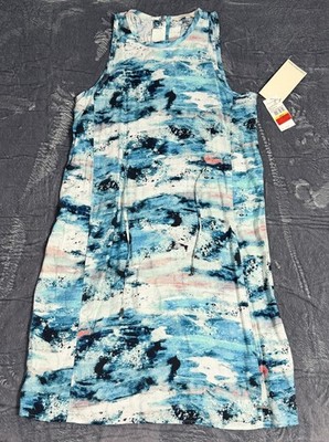 Calvin Klein Jeans Dress Womens M Blue Abstract Sleeveless NWT