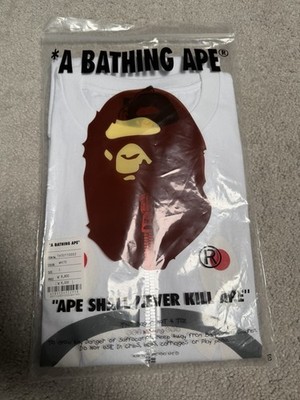 BAPE Men's US L A Bathing Ape Space Camo Milo On Big Ape T-Shirt White/Multi