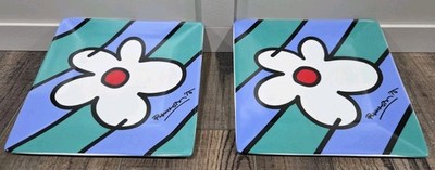ROMERO BRITTO NEW RARE Flower Power Collection MEDIUM Ceramic Plate 7.25''