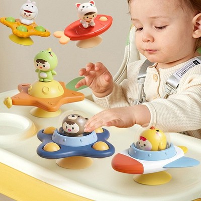 Baby Montessori Spin Cup Bath Toy Suction Spinner Sensory Fidget Educational