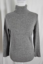 Charter Club Womens Turtleneck Sweater Solid Gray Pure Cashmere Medium