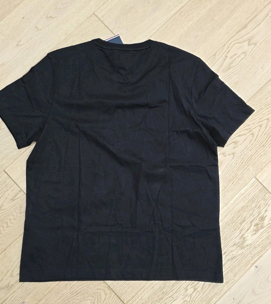 Tommy Hilfiger Black Regular Fit Essential Solid 100percent Cotton T-Shirt Tee Size Xl image 6