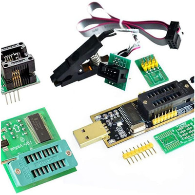 EEPROM USB Programmierer CH341A mit SOIC8 Clip und 1,8V Adapter für 24 25 Serie