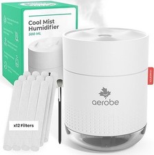 Aerobe Humidifier for Bedroom with 12 Extra Filters, 500ML Cool Mist Humidifiers
