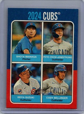 2024 Topps Heritage Bellinger Suzuki Imanaga Crow-Armstrong 1975 Team Quads Cubs