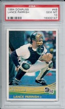 Lance Parrish Detroit Tigers 1984 Donruss #49 PSA 10 GEM MT