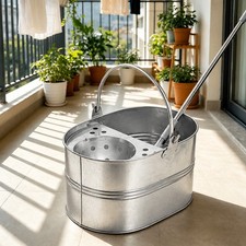 Heavy Duty 14L Metal Steel Coloured Mop Bucket with Handle for Home Cleaning UK