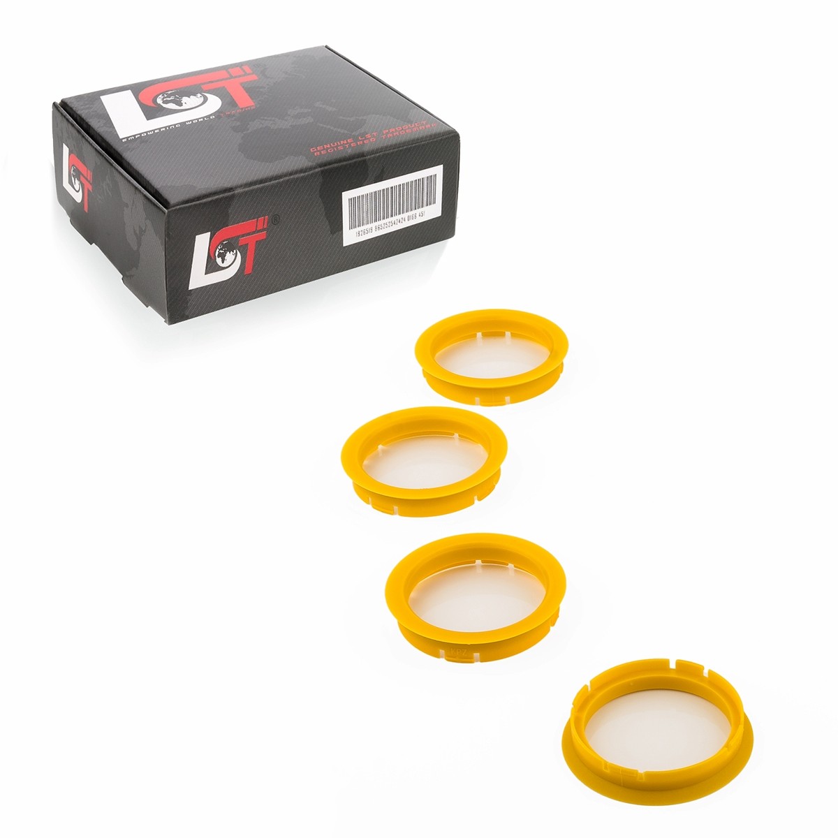 4x Distance Rings Centering Yellow Alloy Wheels Ø 70,0 MM - Ø 60,1 for Maybach