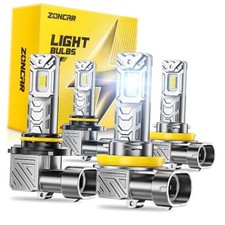 9005 H11 Fog Light Bulbs Combo, 10X Brighter 120000LM 6500K White 9005 H11 4