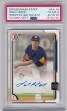 Josh Hader Houston Astros 2015 Bowman PSA DNA Auto 10 5t All-Star NL Saves Ldr