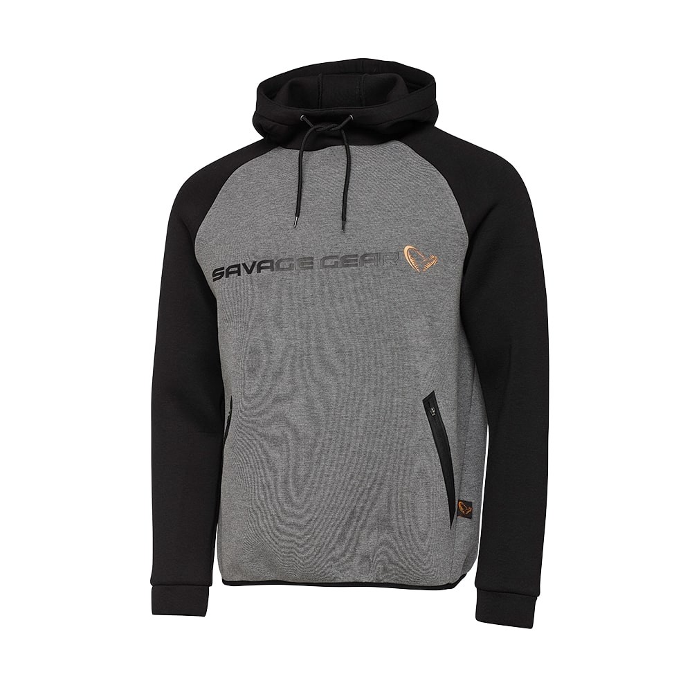 Savage Gear Tec-Foam Hoodie Gr L Dark Grey Melange Kapuzenpullover Hoody 14990₽