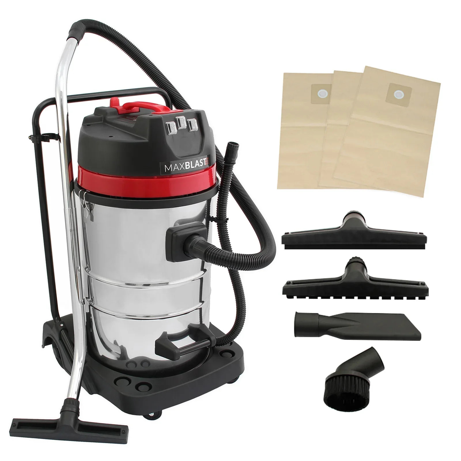Industrial Vacuum Cleaner 80L Wet & Dry 4 Attachments Commercial