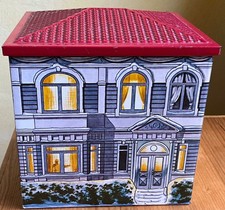 Blechdose alt Haus Gr&uuml;nderzeit mit Dach als Deckel