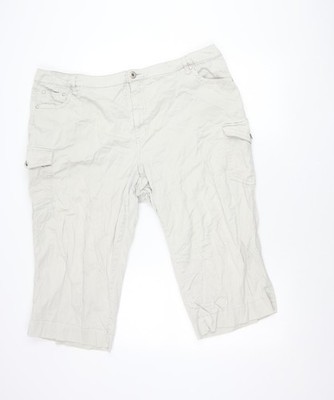 Faded Glory Cargo Shorts Unisex Beige 26W Relaxed Cotton Stretch
