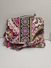 Vera Bradley Hanging Travel Organizer Quilted Cosmetic Bag Purple Floral