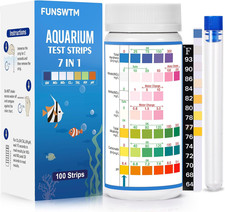 Aquarium Test Strips for Freshwater Fish: 7 in 1 Fish Tank Water Testing Kit for