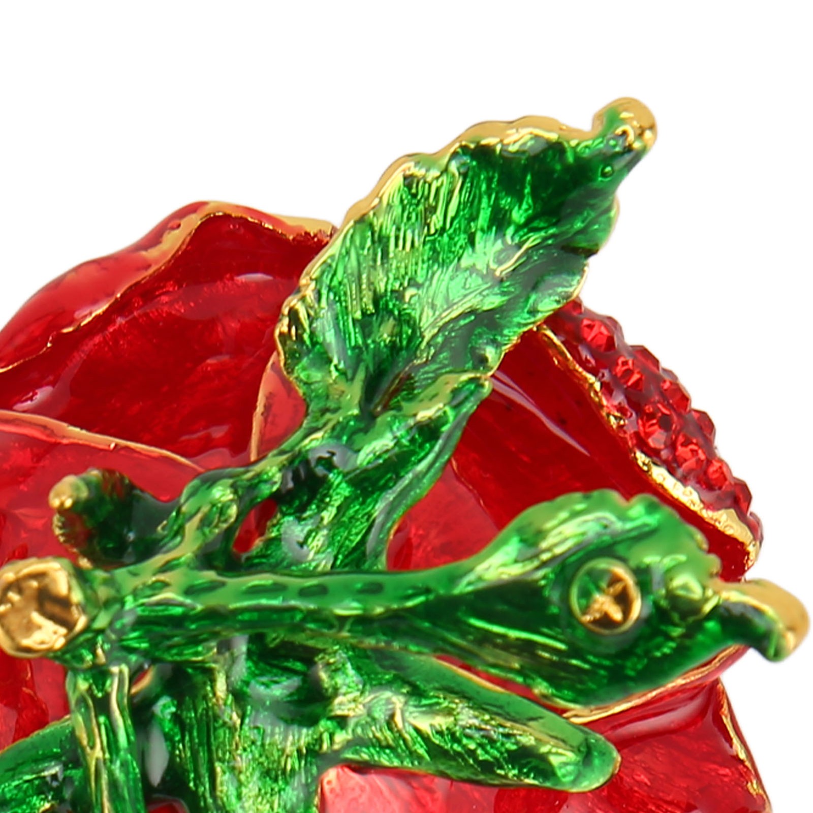 ­Trinket Box Rose Shape Exquisite Elegant Shiny Jewelry Rings Storage Box For
