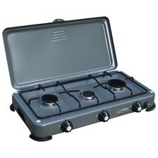 Fornello a Gas Da Campeggio 3 Fuochi Accensione Piezo GAS GPL/METANO