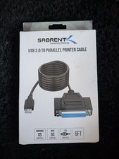 Sabrent USB 2.0 Parallel Printer Cable 6 ft. - New