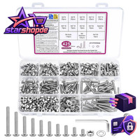 425 STK M4 Schrauben Muttern Sortiment Set,Linsenkopfschrauben Muttern Set