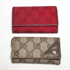 GUCCI GG Canvas GG Supreme Key Case Canvas PVC Leather Lot of 2 Used Authentic p