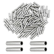 100Pcs 22-18 AWG Non-Insulated Butt Connectors, Seamless Electrical Crimping ...
