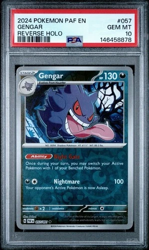 PSA 10 GEM MINT Gengar 057/091 SV: Paldean Fates Reverse Holo POP 116 QTY