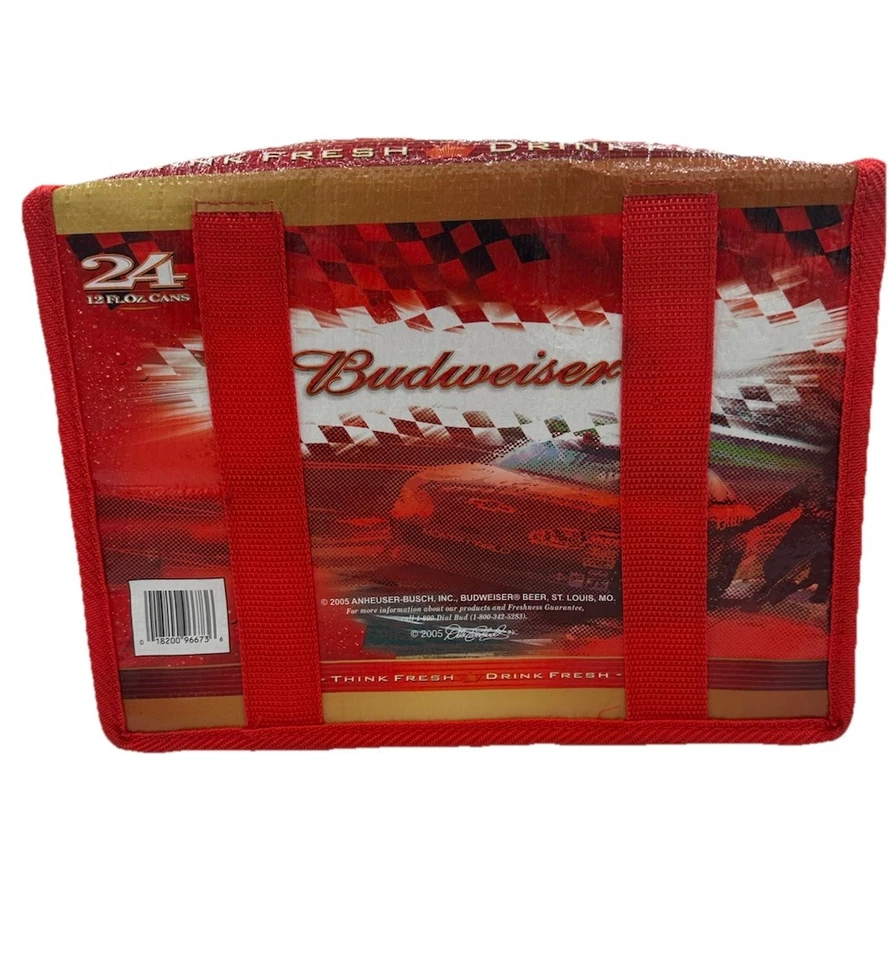 Lancheira vintage Dale Earnhardt Jr refrigerador 24 latas isoladas saco macio Nascar 2005 vermelha - Imagem 2 de 4