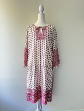 GAP Boho Medallion Floral Dress Sz XL Lined Border Print Casual Midi Tunic Dress