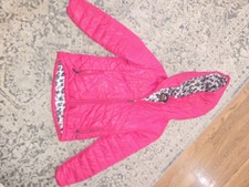 Pacific Trail Girls Pink Puffer Jacket XXL 16-18 Hooded Animal Print Lining