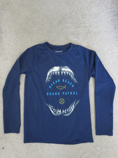 Boys LS Long-Sleeve Rashguard GapKids Size S 6-7 Dark Blue Shark Logo