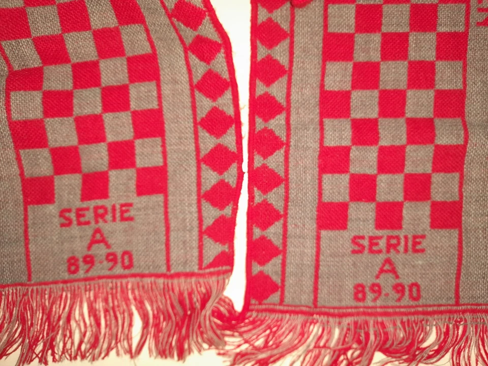 Sciarpa ultras Cremonese lana ricamata anni 80 Longobards Red Grey Supporters - Immagine 4 di 4