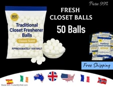 Closet Drawer Freshener Balls – Classic Scent – Laundry & Storage Use – 50 Pack