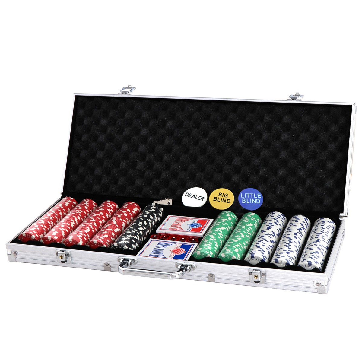 Poker Chip Set 500PCS 11.5 Gram Poker Chips Texas Blackjack Game w