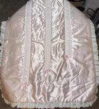 Neiman Marcus Pink Satin Bows Ribbon Baby Girl Nursery Comforter Beautiful