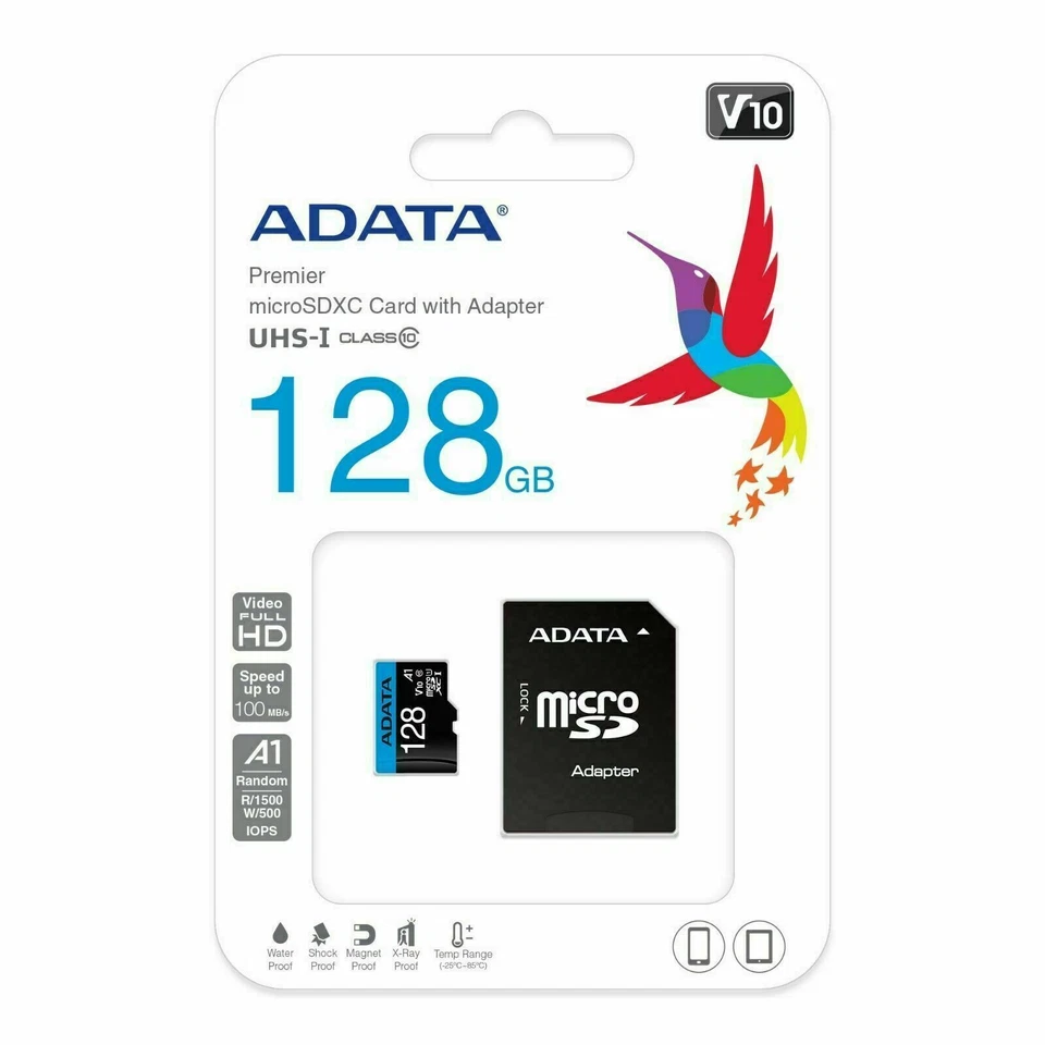 Tarjeta Micro SD 128GB 256GB TF Memoria Clase 10 Rápida 100MB/s HD Lote Foto 3 de 4