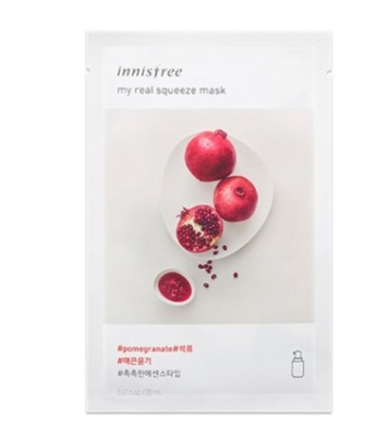 Innisfree Pomegranate My Real Squeeze Sheet Face Mask Pack Moisturizing 20ml 