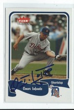 Omar Infante Signed 2004 Fleer Tradition Card #146