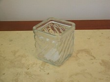 VINTAGE HEAVY GLASS TEA LIGHT OR VOTIVE candle holder 3" TALL